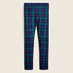 JCrew Crew Cuts girls green and blue tartan plaid print legging in size 7 NWT